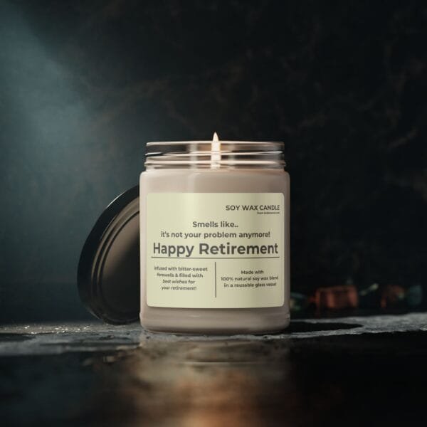 Happy Retirement Gift Candle - Smells Like It's Not Your Problem Funny Coworker Candle - Image 2