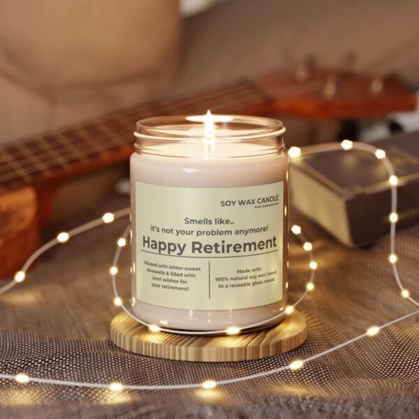 Happy Retirement Gift Candle - Smells Like It's Not Your Problem Funny Coworker Candle - Image 4